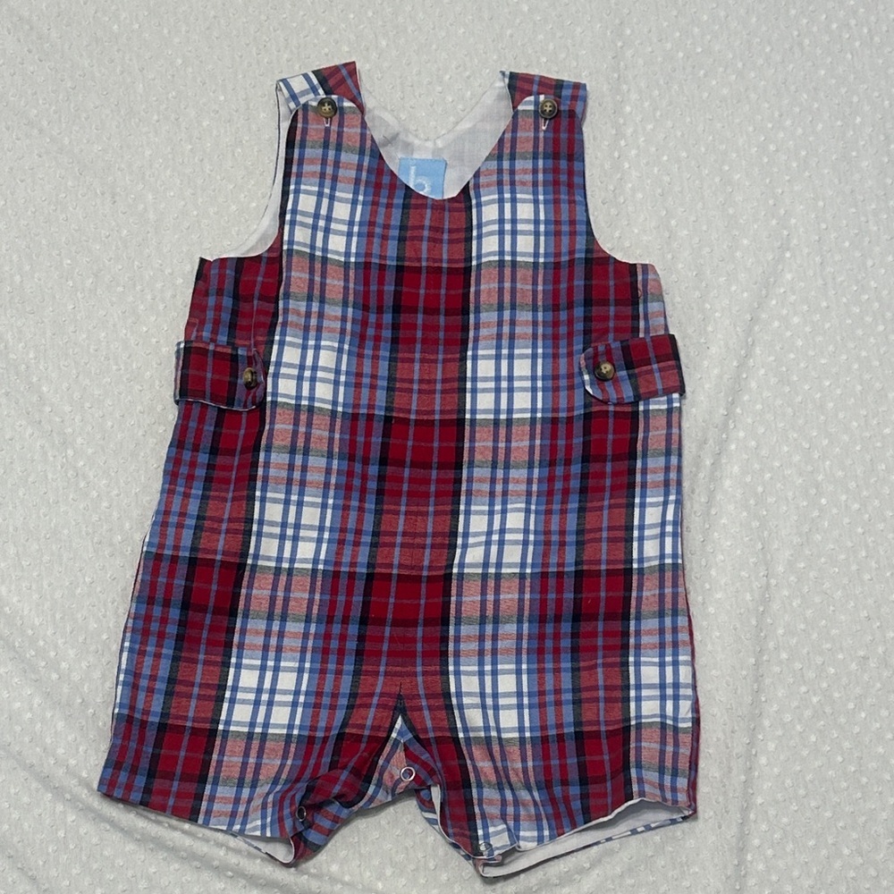 Bella Bliss Covington Plaid Side Tab John John Shortall 24M